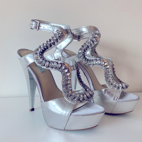 Betsey Johnson Shoes - Betsy Johnson Silver Platform Heels